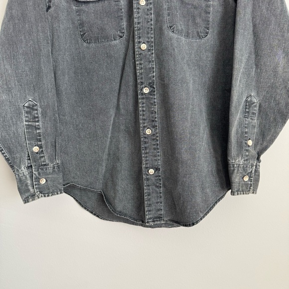 Polo By Ralph Lauren Gray Acid Wash Button Down Shirt Size 14  Cotton - Picture 5 of 6